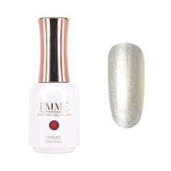 CÔEM - Premium Gel UV Nagellack langanhaltend für UV-Lampe - Gellack Shellac 400 Farben (Glitzer & Metallic) Nail Polish schnelltrocknend & deckend - Gelnagellack 15ml GP221 weiß/silber glitzer von CÔEM