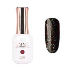 CÔEM - Premium Gel UV Nagellack langanhaltend für UV-Lampe - Gellack Shellac über 400 Farben (Glitzer, Metallic, Schimmernd) Nail Polish schnelltrocknend - Gelnagellack 15ml GP404 schwarz/glitzer von CÔEM