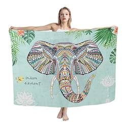COEQINE Damen Mädchen Schal Wraps Strand Sarong Wrap Swim Pareo Sarongs Cover Ups Badeanzug Bikini Wickelrock, elefant, onesize von COEQINE