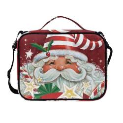 COEQINE Weihnachts-Bibeltasche mit Riemen für Damen und Herren, Partygeschenk, niedlicher Weihnachtsmann-Druck, Büchertasche mit Reißverschlusstasche von COEQINE