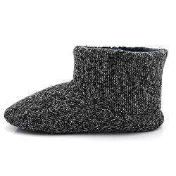 COFACE Hüttenschuhe Herren Damen Warm Lammfell Hausschuhe Winter für Herren Plüsch Gefütterte Hausstiefel Männer Haussocken Filz Pantoffeln 40 von COFACE