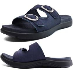 COFACE Sandalen Damen Orthopädische Comfortfüße Plantarfasziitis Arch Support Orthotic Slides Sandalen Sommer badelatschen Leicht Outdoorsandale Verstellbare Riemen Yoga fussbett,Navy Blue 38.5 von COFACE