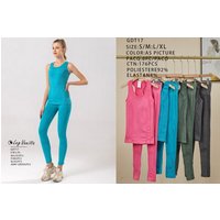 COFI 1453 Jogginganzug Damen Outfit Jogging Sport Set Frauen Yoga Tanktop mit Leggings von COFI 1453