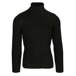 COFI 1453 Rollkragen Pullover Herren Sweatshirt Sweater Rolli Stretch Pullover XL Schwarz von COFI 1453
