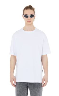 Ossy Homer einfarbiges Basic Oversized T-Shirt | Heavy Qualität mit 320 GSM Baumwolle, Rundhals-Ausschnitt S Weiß von COFI 1453