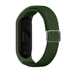 Strap Stoff Ersatzarmband kompatibel mit Xiaomi Mi Band 6 / 5 / 4 / 3 geflochtenes Stoffarmband Grün von COFI 1453