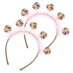 COHEALI 2 Stück Lutscher-Stirnband Süße Süßigkeiten-Haarbänder Lutscher-Haarschmuck Für Mädchen Frauen Geburtstagsfeiern Themenveranstaltungen von COHEALI