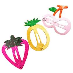 COHEALI 3st Haarnadel Haargriff Obst-ohrclip Glitzernde Kopfbedeckung Ananas Haarspangen Kopfschmuck Aus Früchten Haarstyling-clips Frauen Haarspange Bobby Mädchen Fräulein Diashow Metall von COHEALI