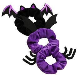 COHEALI 3st Halloween-fledermaus-haargummi Haargummi Für Mädchen Halloween-fledermausflügel-scrunchie Haargummis Mit Haarschmuck Weiche Haargummis Flanell Fräulein Kopfbedeckung Schüttgut von COHEALI