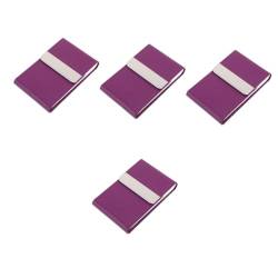 COHEALI 4 Stück Geschäftskartenhalter Kartenschutzhüllen Geldbörse Für Den Mann Karten Tasche Mann Brieftasche Visitenkartentasche Metall Visitenkartenetui Hohe Kapazität Violett Damen von COHEALI