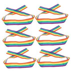 COHEALI 6 Stück Regenbogenflaggenband Stolz-Outfits Für Frauen Workout-Stirnband Schal Stirnbänder Für Frauen Polyesterstoff Bunte Geschenkbox Geschenkband Partyzubehör von COHEALI