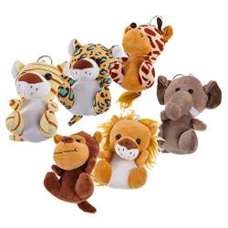 COHEALI 6 Tierspielzeug Kuscheltier Animal Figures Rucksack gefüllter Schlüsselanhänger Plüschtiersammlung schlüsselhalter Mini-Schlüsselanhänger Mini-Plüschtier Mini-Giraffe-Stofftier von COHEALI