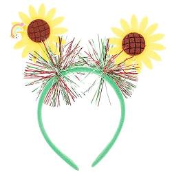 COHEALI Sonnenblumenkopf-Bopper Blumengirlanden-Stirnband Kranz-Stirnband Sonnenblumen-Stirnband Sonnenblumen-kopfkranz Blumenkronen Sonnenblumen-Haarschmuck Mädchen Plastik Fräulein Schal von COHEALI