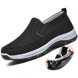 COITROZR Freizeitschuhe for Herren Orthopädische Schuhe rutschfeste Wanderschuhe Sportschuhe for Herren Bequeme und Atmungsaktive Schuhe Reiseschuhe (Color : Black, Size : 46 EU) von COITROZR