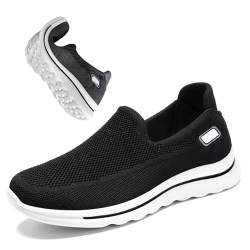 Damen Laufschuhe Sommer Bequeme Anti-Rutsch Sneaker Weiche Sohle Outdoor Schuhe Casual Gestrickte Atmungsaktive Bequeme Sandalen (Color : Black, Size : 36 EU) von COITROZR