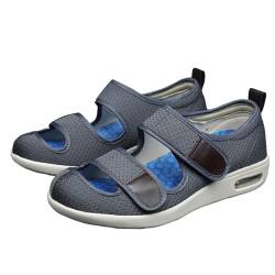 Diabetiker Schuhe, extra breite Schuhe für geschwollene Füße, Plantarfasziitis-Schuhe, einfach zu schließen, verstellbare Haken und Schleifen, leicht, bequem und atmungsaktiv ( Color : Gray , Size : 4 von COITROZR