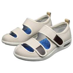 Diabetiker Schuhe, extra breite Schuhe für geschwollene Füße, Plantarfasziitis-Schuhe, einfach zu schließen, verstellbare Haken und Schleifen, leicht, bequem und atmungsaktiv ( Color : White , Size : von COITROZR