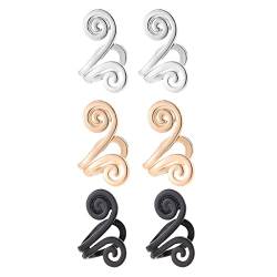 Akupressur-Schlankheits-Ohrringe, Akupressur Ohrringe, Lymph Ohrringe zum Abnehmen, Nicht Durchstochene Ohrringe Earcuff, Nicht Piercing Akupressur Ohrmanschettenclip für Damen Herren (3pcs) von COLEESON