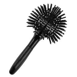 Haarbürste, 3D Bomb Curl Haarbürste, Rund Haarbürste, Entwirrbürste geeignet für Locken & lange Haare von Damen,Herren & Kinder, Haarwerkzeug für lockige Haarkugel (black) von COLEESON