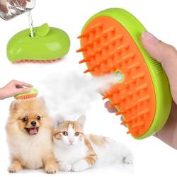 Steamy Cat Brush, 3-in-1-Dampfbürste für Katzen Katzenbürste mit Dampf Hundebürste Katze Pflege Bürste Haustier Haar Entfernung Kamm für Katze und Hund (A) von COLEESON