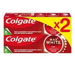 COLGATE - Colgate Max White One Zahnpasta – klinisch getestet, um bis zu 100% der Oberflächenflecken zu entfernen – 2 x 75 ml von COLGATE