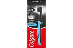 COLGATE - Zahnbürste Colgate Slim Soft Active Kohle – Zahnbürste mit Aktivkohle – weich – reinigt präzise von COLGATE