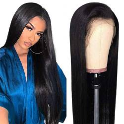 Schwarze synthetische Lace-Front-Perücke, natürlich aussehende lange, gerade Perücke, leimlose schwarze Lace-Front-Perücke für Frauen, Haarteile von COLIFAS