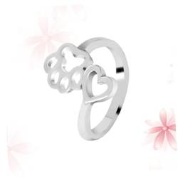 COLLBATH 1 Paar Ringe Silber kreativer Ring Ringe für Frauen Silberner Bandring Liebe offener Ring offener Ehering exquisiter Mädchenring Frauenringe einfach Hundepfote von COLLBATH