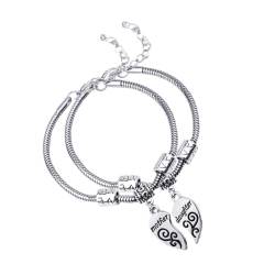 COLLBATH 1 Paar armband zum muttertag Frau Geschenke halbes Herzarmband damenschmuck frauenschmuck Armbänder Halsband für Damen Handgelenkskette eleganter Armreif Herzförmig Charme Zubehör von COLLBATH