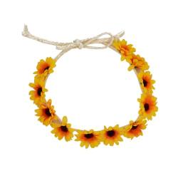 COLLBATH 1Stk Haarband Haarbänder hair- flower crown Hochzeit Stirnband Mädchen Stirnband Girlande frauen stirnband Kranz für Mädchen Perlmutt Sonnenblume Krone Haarring Fräulein von COLLBATH