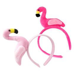 COLLBATH 2St Flamingo-Stirnband Luau-Party-Haarband tropische Fotografie-Requisite halloween haarschmuck halloween hair accessories Tiere Stirnband für Hawaii-Party kreative Haarreifen von COLLBATH