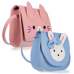 COLLBATH 2st Taschen Umhängetasche Mädchen Regenbogen Geldbörse Mädchen Tasche Hase Umhängetasche Geschenk Mädchen 2 Jahre Einhorn-geldbörse Mädchenmode Kind Pailletten Pu-Leder Hasentasche von COLLBATH