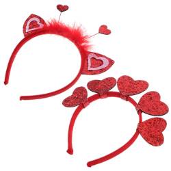 COLLBATH 2st Valentinstag Stirnband Valentinstag-haarreifen Partygeschenke Zum Valentinstag-headbopper Haarband Zum Valentinstag Glitzer-lametta-kopfschmuck Foto Partybedarf Plastik von COLLBATH