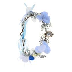 COLLBATH Elfengirlanden-kopfschmuck Künstliche Blumenkrone Boho-blumenkranz Blumenstirnband Für Frauen Blumenkronen-stirnband Girlanden-stirnband Haarband Eisendraht Damen Fee Seidenblume von COLLBATH