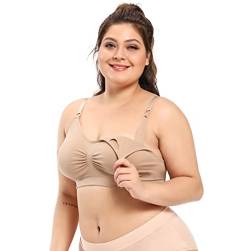 COLOMI Nahtloser Mutterschafts-Still-BH Drahtloses Stillen Schlaf Bralette für die Schwangerschaft (Nude, 4XL) von COLOMI