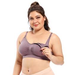 COLOMI Nahtloser Mutterschafts-Still-BH Drahtloses Stillen Schlaf Bralette für die Schwangerschaft (Purple, 3XL) von COLOMI