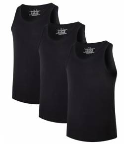 COLORFULLEAF Unterhemd Herren Tank Top aus Bambus 3 Pack Unterhemden Männer Schwarz Weiss Mehrfarbig(Schwarz,M) von COLORFULLEAF