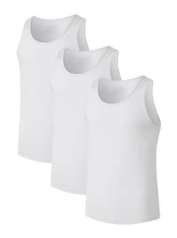 Colourfulleaf Herren-Unterhemd, Tank-Top, Rundhalsausschnitt, dehnbar, Bambus-Viskose - Weiß - X-Large von COLORFULLEAF