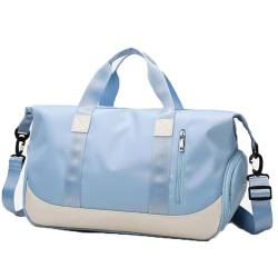 COLseller Damen Sporttasche Faltbare Weekender Reisetasche Weekender Sport Tasche für Reisen Gym Urlaub Übernachtung,Blue von COLseller