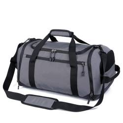 COLseller Faltbare Reisetasche für Herren & Damen Weekender Bag mit Schuhfach und Nassfach Kliniktasche Geburt Fitnesstasche Krankenhaustasche,Gray von COLseller