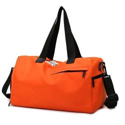COLseller Reisetasche Damen Handgepäck Tasche Weekender Bag Sporttasche mit Nassfach Schuhfach Reisetasche Tasche für Flugzeug Weekender Schwimmtasche,Orange von COLseller
