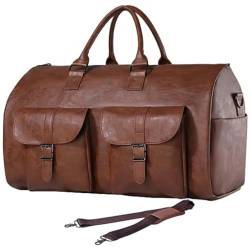 COLseller Reisetasche Damen Sporttasche Handgepäck mit Schuhfach und Nassfach Travel Bag mit Kulturtasche Schuhfach für Flugzeug Reisen,Brown von COLseller