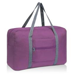 COLseller Reisetasche Damen Sporttasche Handgepäck mit Schuhfach und Nassfach Travel Bag mit Kulturtasche Schuhfach für Flugzeug Reisen,Purple von COLseller