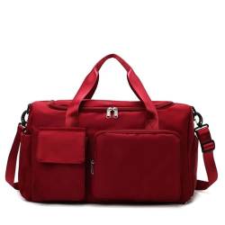 COLseller Reisetasche Damen Weekender Übernachtungstasche mit Schuhfach Gepäcktasche Große Wasserdicht Sporttasche für Herren Damen,Red von COLseller