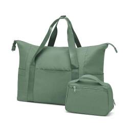 COLseller Sporttasche Damen Reisetasche Sporttasche mit Nassfach Schuhfach Reisetasche Tasche für Flugzeug Weekender Schwimmtasche,Green von COLseller