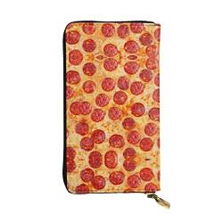 Britische Flagge Leder Lange Handheld Brieftasche Frauen Brieftasche Für Kreditkarte Bargeld Münze Lagerung, 3D Pizza Pepperoni, Einheitsgröße von COMAAM
