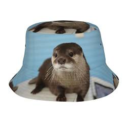 England Symbole Erwachsene Sonnenschirm Eimer Hut Eimer Hut Sonnenhut Outdoor Reise Strand Sonnenhut, Niedlicher Otter, Einheitsgr��e von COMAAM