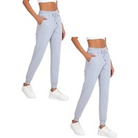 COMEOR Jogginghose Damen -Baumwolle Sporthose, Trainingshosen, Freizeithosen, Sweatpants (2-tlg) mit Regular Passform von COMEOR