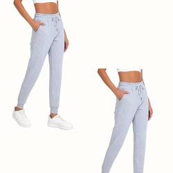 COMEOR Jogginghose Damen - Baumwolle Sporthose Lang, Trainingshosen, Frauen Freizeithosen, Sweatpants mit Regular Passform für Fitness, Yoga, Freizeit (2 Pack Grau 2XL) von COMEOR