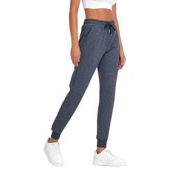 COMEOR Jogginghose Damen - Baumwolle Sporthose Lang, Trainingshosen, Frauen Freizeithosen, Sweatpants mit Regular Passform für Fitness, Yoga, Freizeit (Dunkelgrau L) von COMEOR